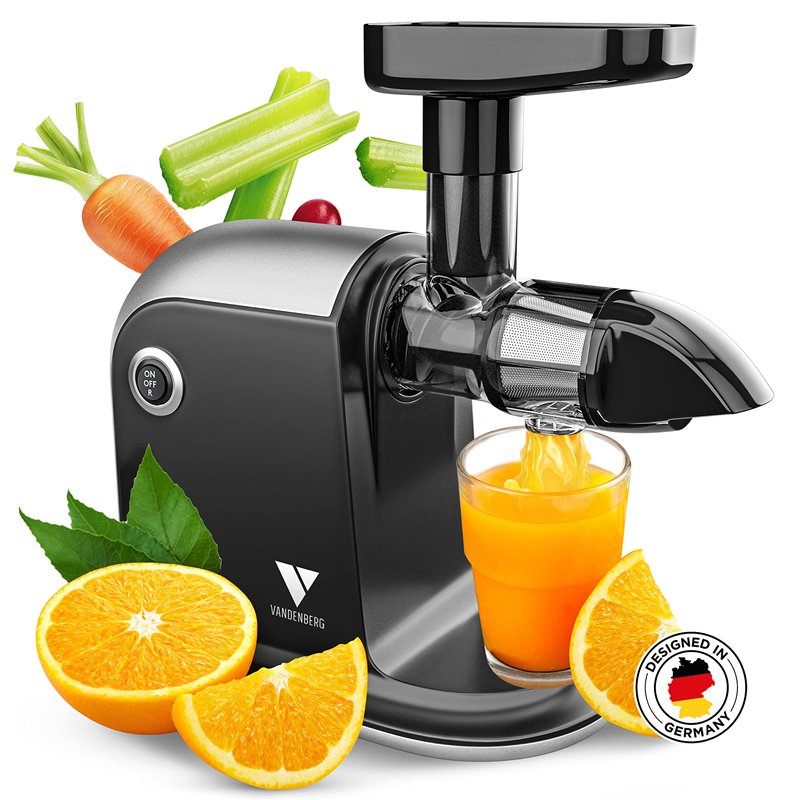 Vandenberg [L'ORIGINAL] - Slow Juicer de légumes et de fruits - [150 W] - Extracteur de jus électrique avec fonction d'inversion