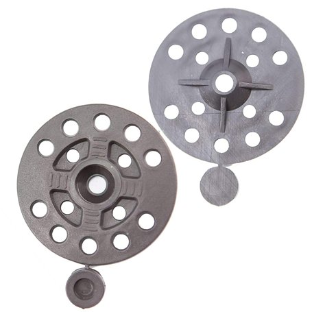 Toolty Rondelles en plastique - 100 pièces de 56 mm - Fixations d'isolation noires - Disques de serrage avec capuchons en plasti