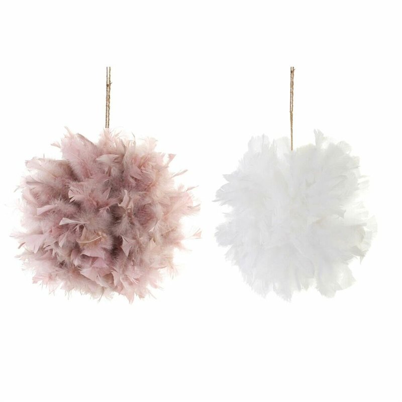 Décorations de Noël DKD Home Decor Mousse Plume (40 x 40 x 40 cm) (2 pcs)