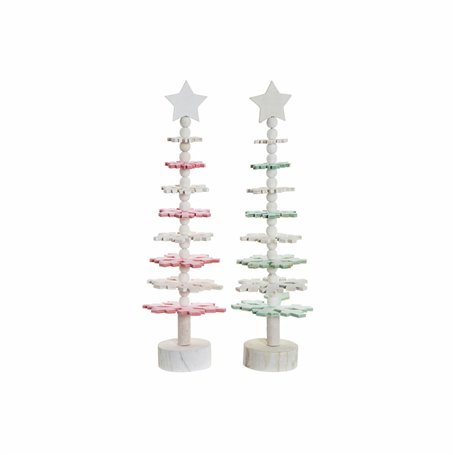 Sapin de Noël DKD Home Decor Bois MDF (2 pcs) (11 x 11 x 41 cm)
