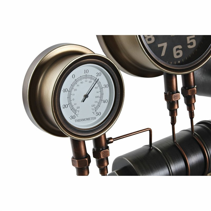 Image secondaire de Horloge Murale DKD Home Decor Noir Rouge Fer Doré (2 pcs) (46 x 13 x 58 cm)