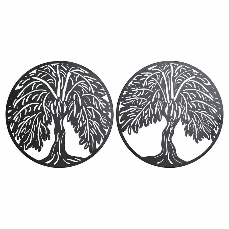 Décoration murale DKD Home Decor Arbre Métal (2 pcs) (40 x 1 x 40 cm)