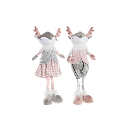 Figurine Décorative DKD Home Decor Noël Animal Polyester Cerf (15 x 11 x 49 cm) (2 Unités)