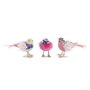 Décorations de Noël DKD Home Decor Polyester Oiseau (18 x 8 x 13 cm) (3) (3 Unités)