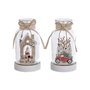 Décoration lumineuse DKD Home Decor Noël Naturel Maison (2 Unités) (9 x 9 x 17 cm)