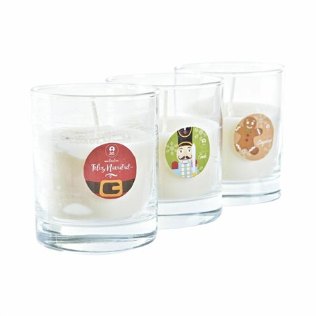 Bougie DKD Home Decor Noël Père Noël Casse-Noisette (8 x 8 x 9 cm) (3 Unités)