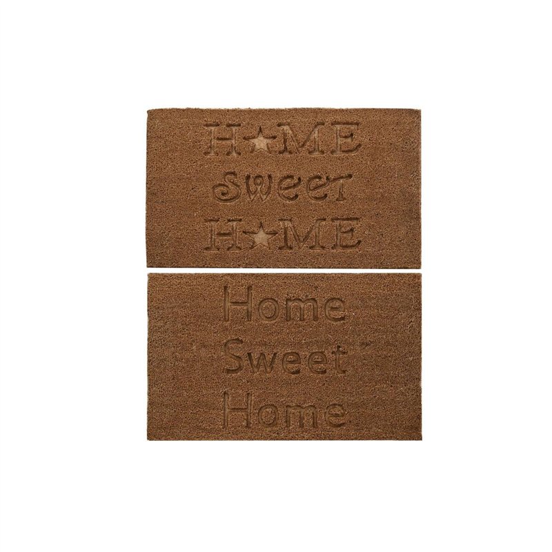 Paillasson DKD Home Decor Marron Caoutchouc Coco (75 x 45 x 2,3 cm) (2 Unités)