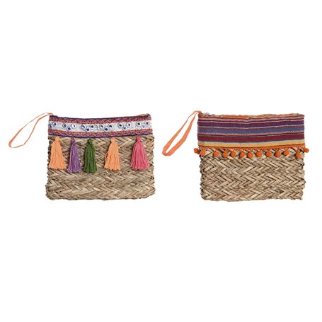 Sac Hippie DKD Home Decor Multicouleur osier (26 x 4 x 20 cm) (2 Unités)