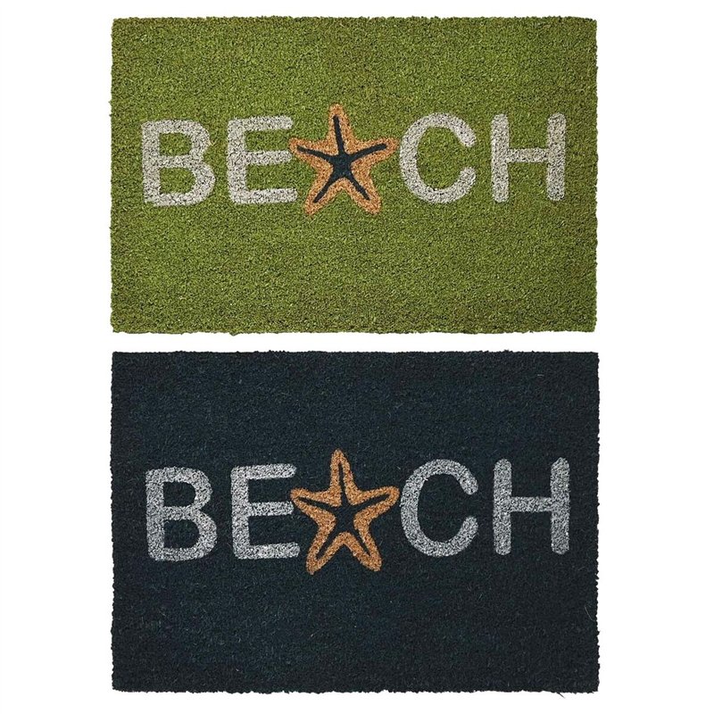 Paillasson DKD Home Decor Bleu Turquoise Caoutchouc (60 x 40 x 1,5 cm) (2 Unités)