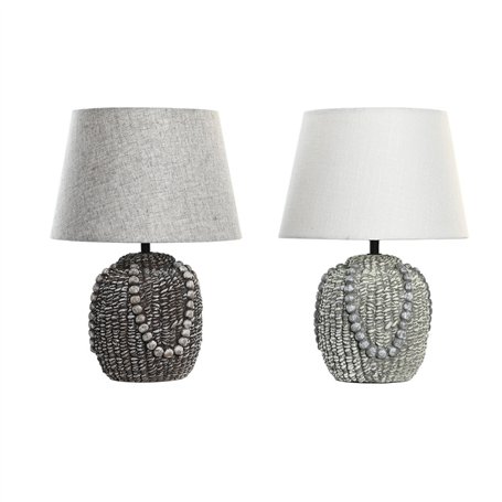 Lampe de bureau DKD Home Decor Noir Tissu Polyester Vert Grès 220 V 50 W (24 x 24 x 34 cm) (2 Unités)