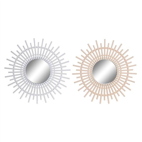 Miroir mural DKD Home Decor Scandi Verre Naturel Blanc polypropylène (50 x 2