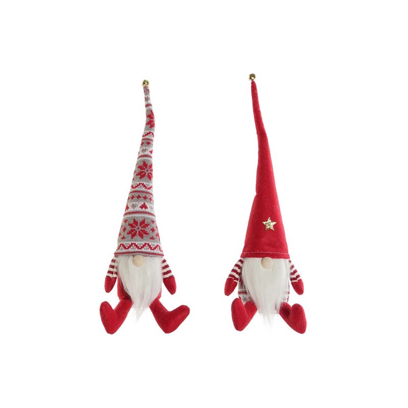 Décorations de Noël DKD Home Decor Blanc Rouge Gnome 10 x 10 x 40 cm (2 Unités)