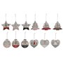 Décoration Suspendue DKD Home Decor Rouge Rose Bois 23 x 1,5 x 9 cm (6 Pièces) (4 Unités)
