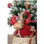 Décorations de Noël DKD Home Decor Rouge Gris Renne 27 x 19 x 32 cm (2 Unités)
