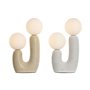 Lampe de bureau Home ESPRIT Blanc Beige Céramique Verre 220 V 20 x 11 x 31 cm (2 Unités)