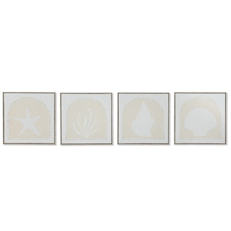 Cadre Home ESPRIT Blanc Crème méditerranéen 40 x 3 x 40 cm (4 Unités)
