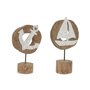 Figurine Décorative Home ESPRIT Blanc Naturel Ancre Bateau méditerranéen 19 x 10 x 38 cm (2 Unités)
