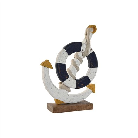 Figurine Décorative Home ESPRIT Blanc Naturel Blue marine 34 x 9 x 45 cm