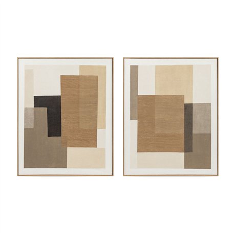 Cadre Home ESPRIT Marron Beige Abstrait Urbaine 80 x 4