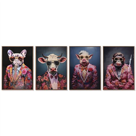 Cadre Home ESPRIT Bleu Rouge Animal Laqué 52