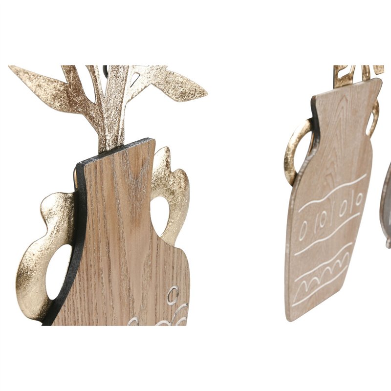 Image secondaire de Figurine Décorative Home ESPRIT Naturel Vase Boho 28,5 x 2 x 50 cm (4 Unités)