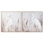 Cadre Home ESPRIT Blanc Beige Gris Oiseau Oriental 80 x 3