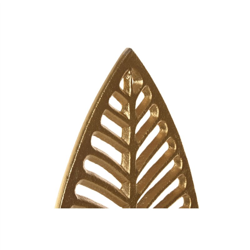 Image secondaire de Figurine Décorative Home ESPRIT Blanc Doré Feuille d'une plante 19 x 7,5 x 62 cm