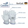 Ruvigrab - Gant de travail en cuir de vache pleine fleur naturel - Gants de jardinage - Gants en cuir - Gants en cuir pour la co