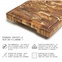 Erreke Planche a Decouper Bois, Bois de Teck End Grain, Couper Servir Viande Fromage Pain, Grande Planche à Découper, 44 x 29.5 