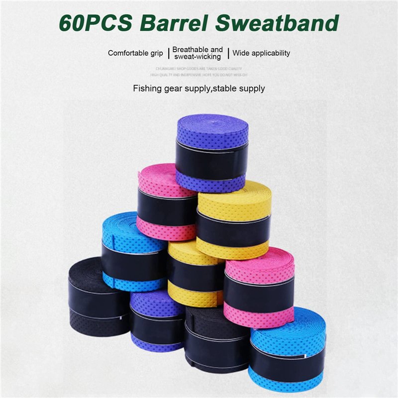 Image secondaire de OUKENS Surgrips de Raquette de Badminton de Tennis, 60 pièces Super absorbantes de la Sueur Bande de Grip pour Raquette de Tennis