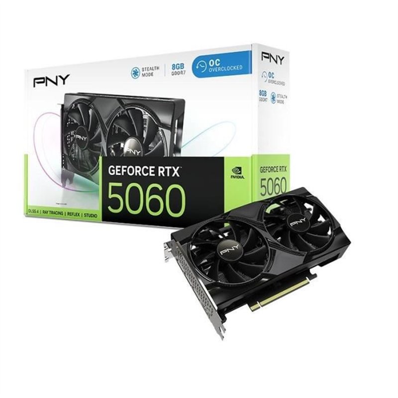 PNY - Carte Graphique - GEFORCE RTX 5060 - 8GB - Overclocked - Dual Fan - DLSS 4