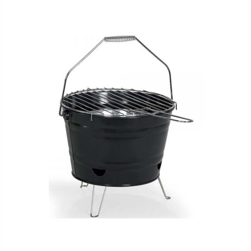 Barbecue a charbon portable - LIVOO - DOC327N - Inox - Surface de cuisson ø27 cm - Hauteur 24 cm