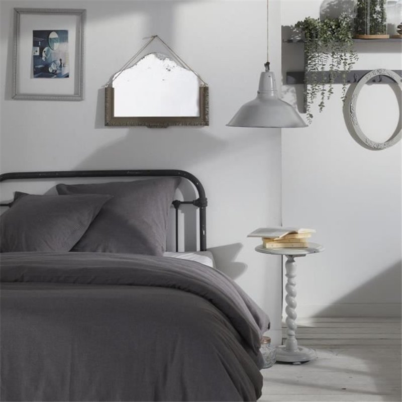 Housse de couette - TODAY - CHARME - Chambray - Gris foncé Capucine - 260 x 240 cm