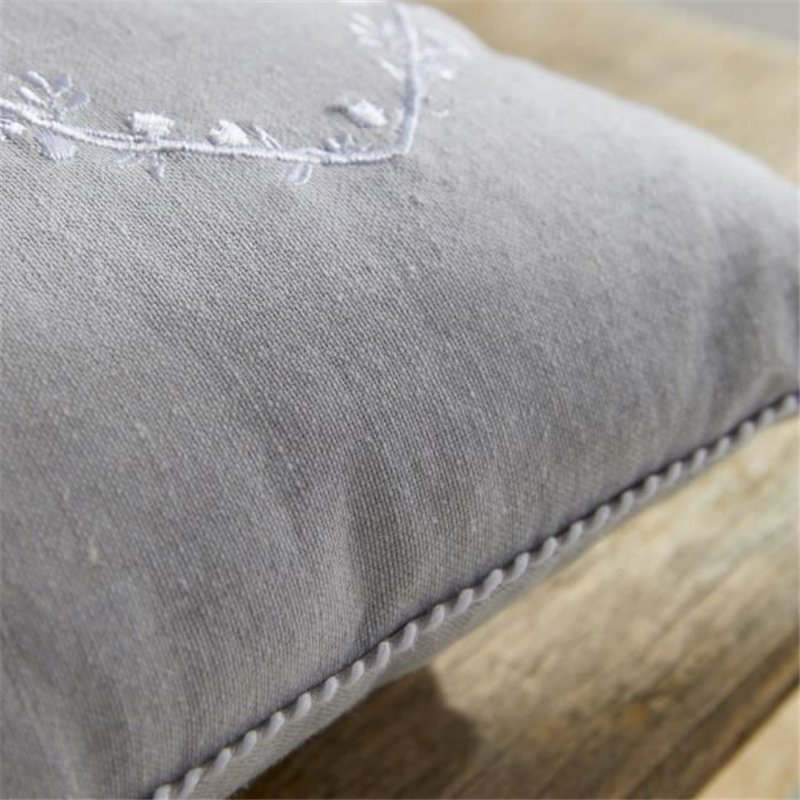 Image secondaire de Coussin - TODAY - CHARME - Chambray x Petite broderie Constance - 40 x 40 cm