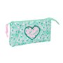Trousse Fourre-Tout Triple Safta Cuore Menthe 22 x 12 x 3 cm