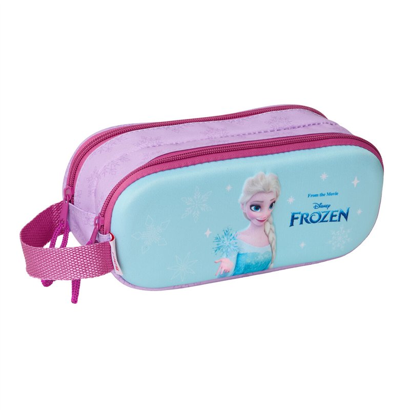 Trousse Fourre-Tout Double Frozen Rose Bleu ciel 21 x 8 x 6 cm 3D