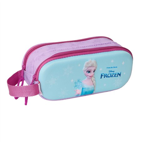 Trousse Fourre-Tout Double Frozen Rose Bleu ciel 21 x 8 x 6 cm 3D