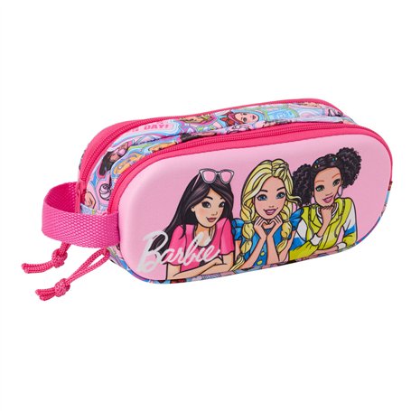 Trousse Fourre-Tout Double Barbie Rose 21 x 8 x 6 cm 3D