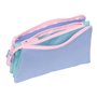 Trousse Fourre-Tout Triple Munich Mellow Bleu Rose Bleu ciel 22 x 12 x 3 cm