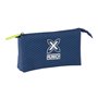 Trousse Fourre-Tout Triple Munich Blue indigo Bleu 22 x 12 x 3 cm