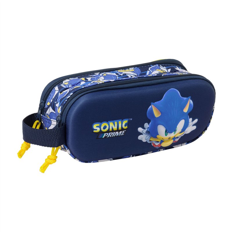Trousse Fourre-Tout Double Sonic City Bleu 21 x 8 x 6 cm 3D