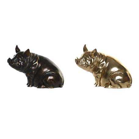 Figurine Décorative DKD Home Decor Cuivre Doré Cochon 18