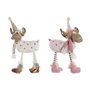 Décorations de Noël DKD Home Decor Blanc Rose Renne 12 x 20 x 40 cm (2 Unités)