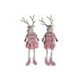 Décorations de Noël DKD Home Decor Blanc Marron Rose Renne 17 x 14 x 63
