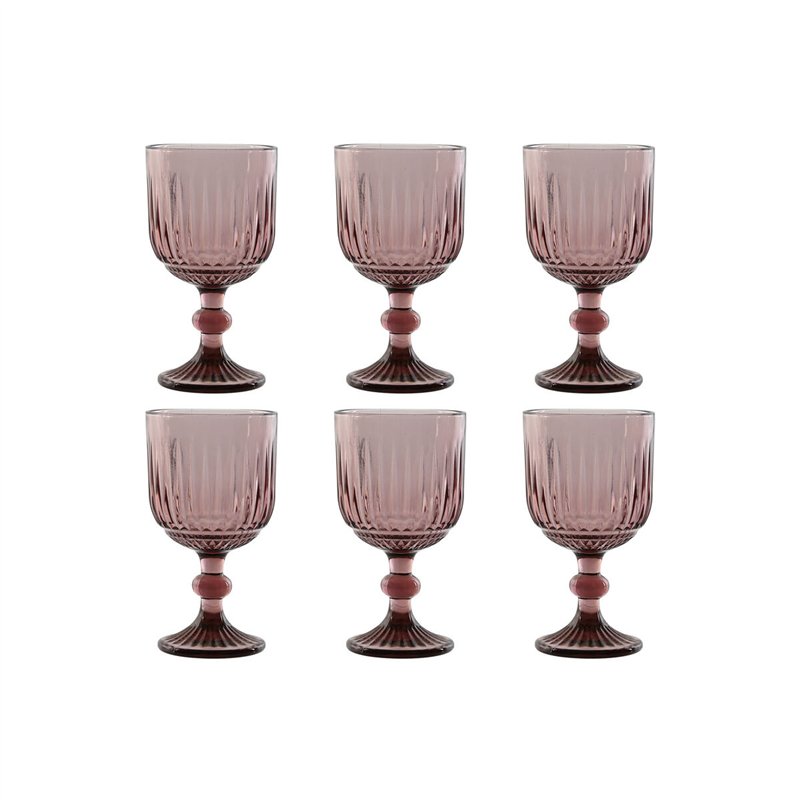 Set de Verres Home ESPRIT Rose Verre 380 ml (6 Unités)