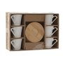 Jeu de 6 tasses avec plat Home ESPRIT Blanc Bambou Porcelaine 90 ml
