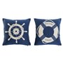 Coussin Home ESPRIT Bleu Blanc 45 x 10 x 45 cm (2 Unités)
