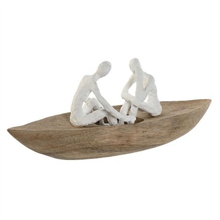 Figurine Décorative Home ESPRIT Blanc Naturel Bateau méditerranéen 42 x 14 x 16 cm