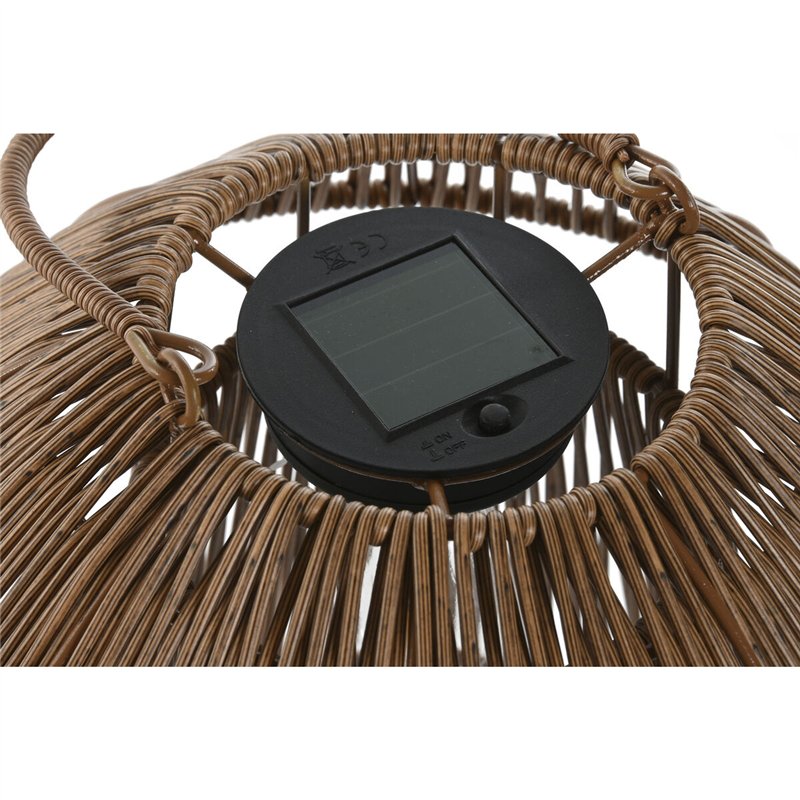 Image secondaire de Lampe solaire Home ESPRIT Blanc Marron 31 x 31 x 30 cm (2 Unités)