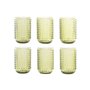 Set de Verres Home ESPRIT Vert Verre Avec relief 420 ml (6 Unités)